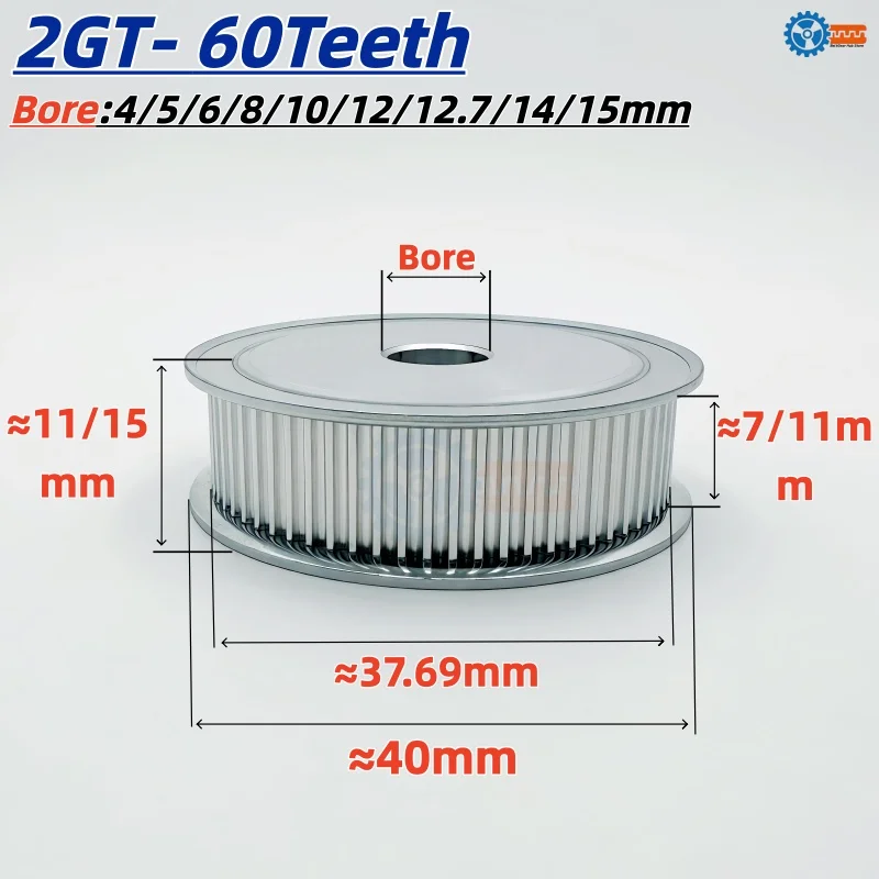 2GT GT2 Timing Pulley AF-Type 60T 70T 80T Bore 4-15mm Width 6/10mm Synchronous Wheel 3D Printer Parts