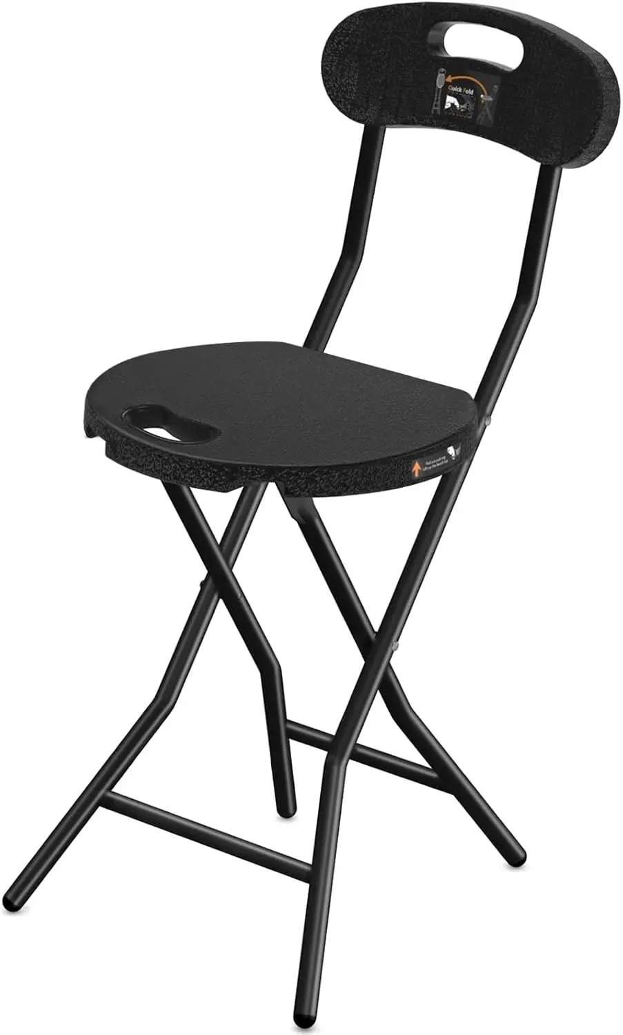 

Folding Stool With Back, Heavy Duty Foldable Stools For Adults With Handle, Portable Folding Stool Chair (18 H Set Of 1)