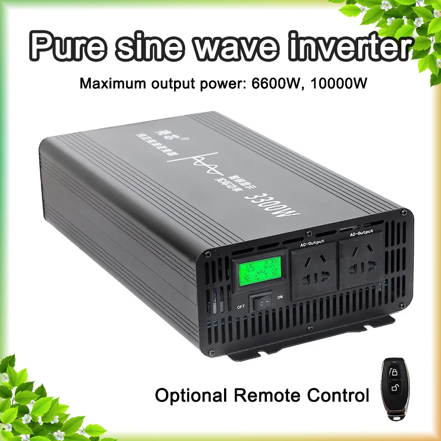 

6600W 10000W Pure Sine Wave Inverter 12v 220v Power DC 12V-72V To AC 110V 220V Converter Solar Car Inverters Off Grid Digital