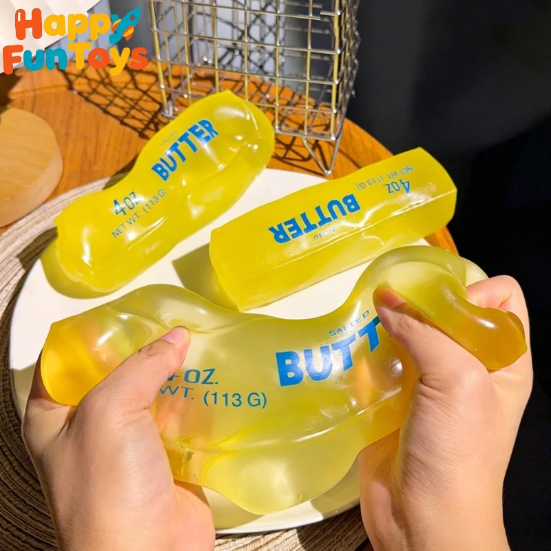 New Squishy Simulated Butter Squeeze Toy Soft Stress Relief Slow Rising Sensory Fidget for Anxiety ADHD Autism Gift for Adults