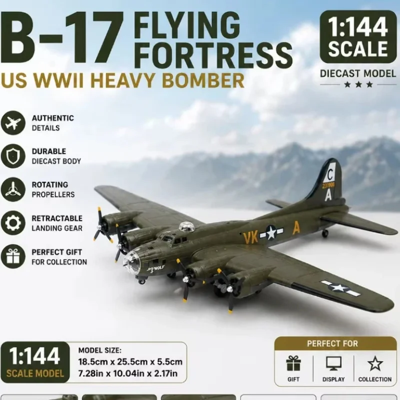 

Panzerkampf Boeing B 17F Flying Fortress Bomber 1 144 Diecast Model Military Aircraft Desktop Display For Aviation Collectors