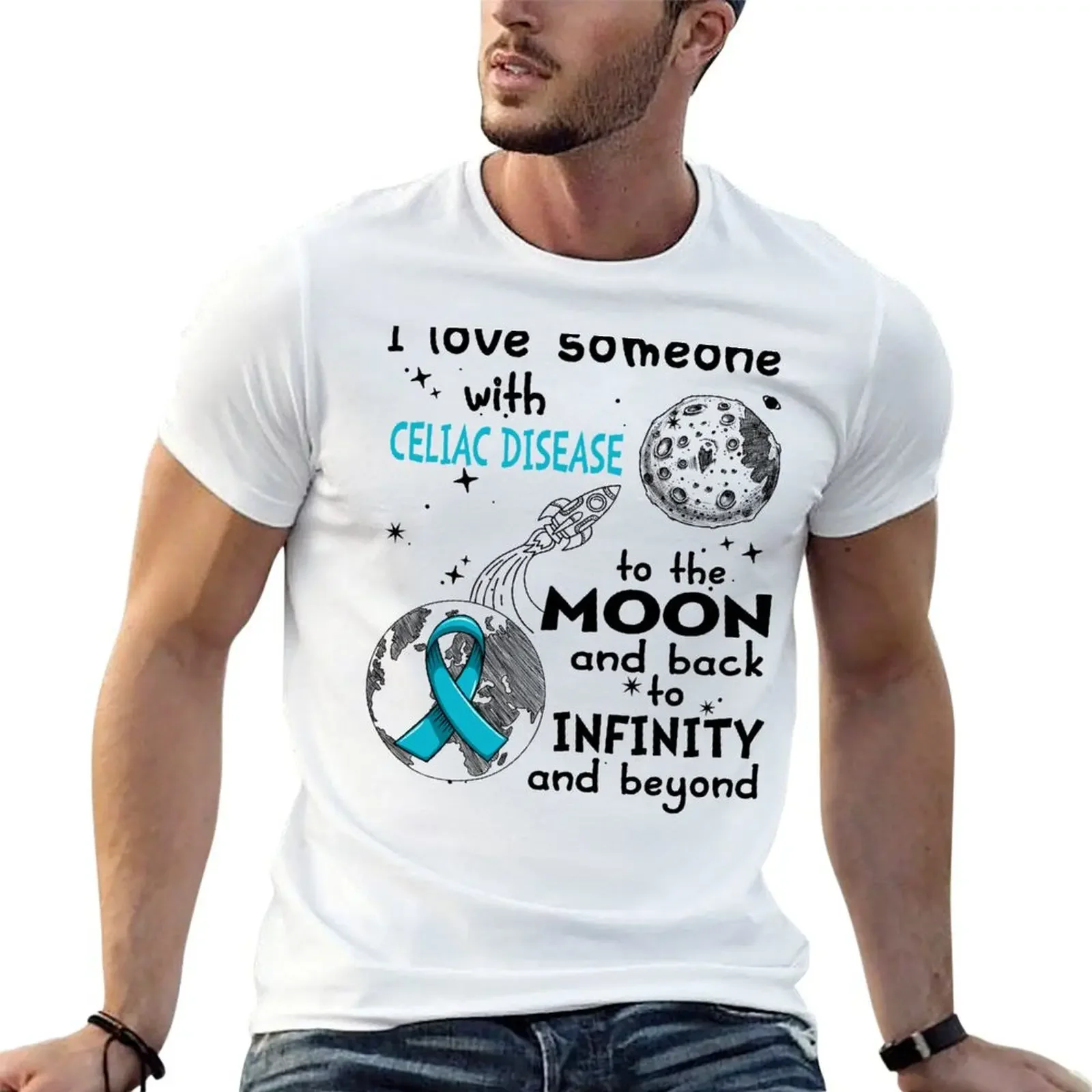 I Love Someone With Celiac Disease To The Moon And Back T-Shirt boys whites shirts graphic blue archive t shirts for men