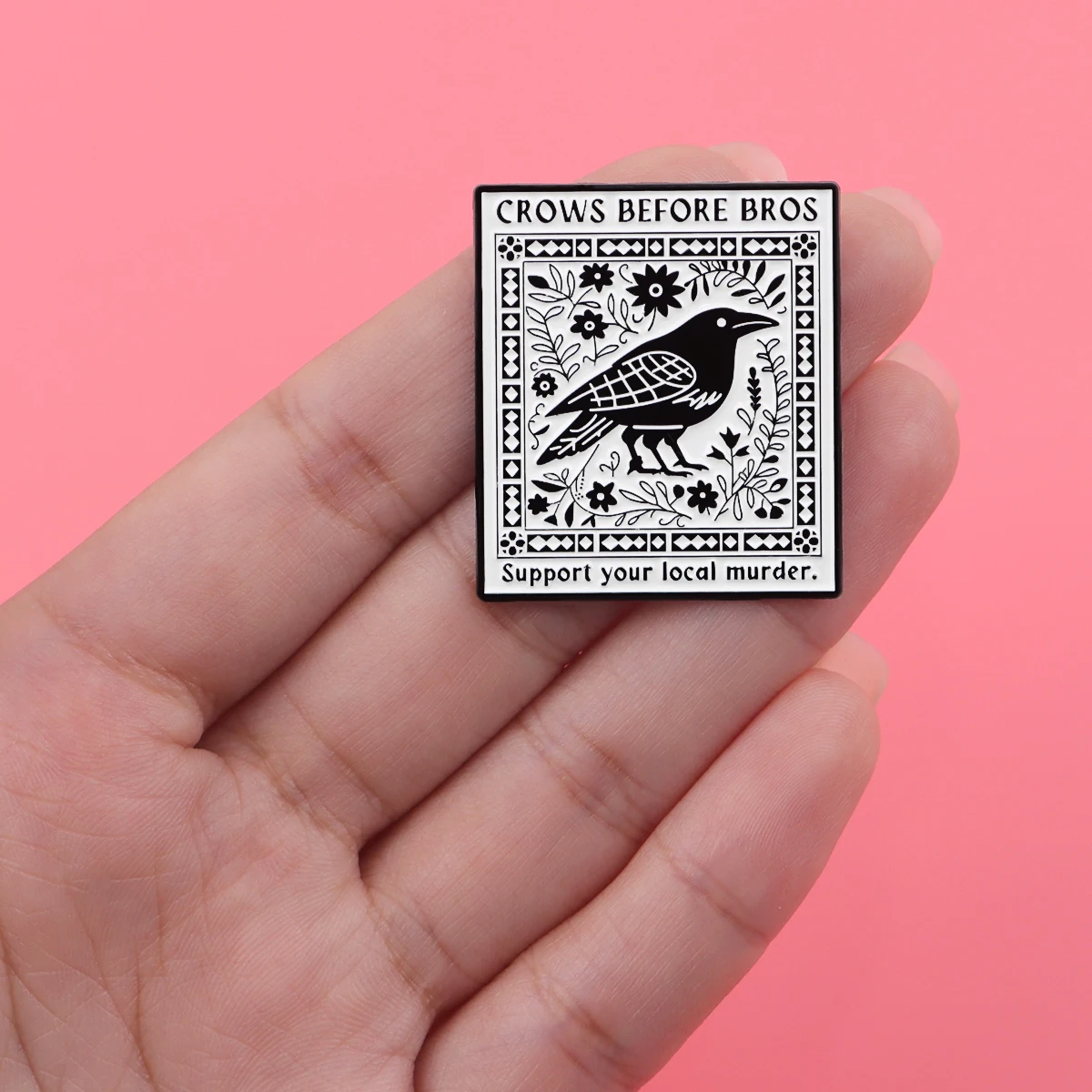 Crows Enamel Pins Support your local murder Brooches Badge Lapel Pin For Backpack Clothes Accessories Punk Jewelry Birthday Gift