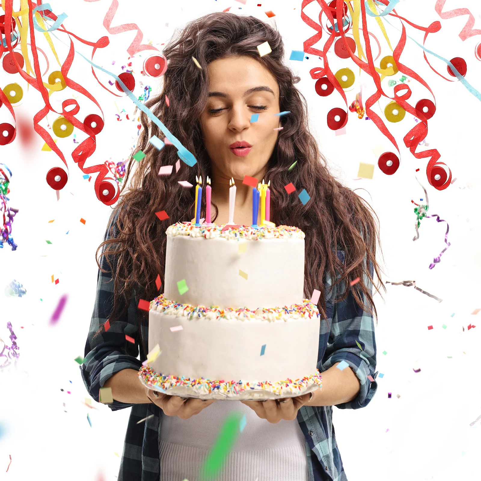 

5Packs Magical Streamers Colorful Party Throw Streamers Lightweight Handheld Confetti Decorations Wedding Festival