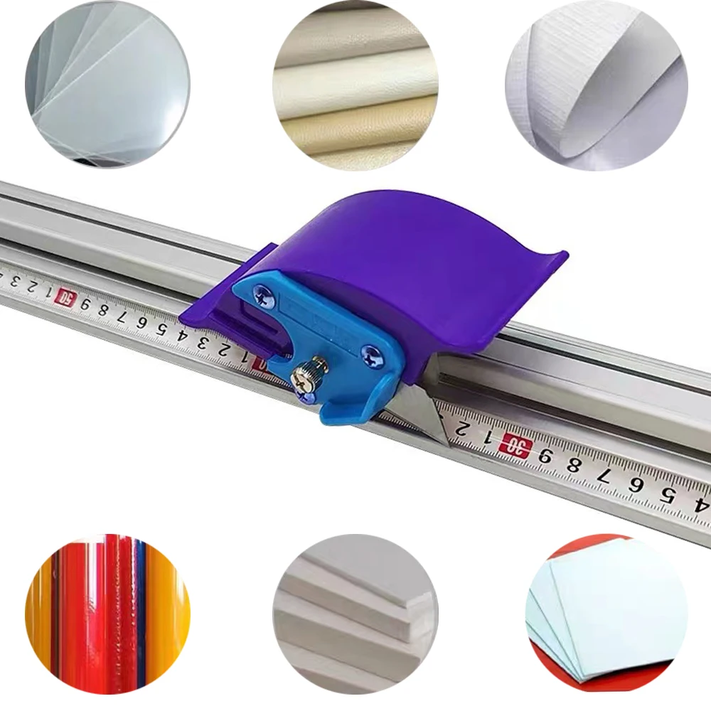 Sliding cutting ruler KT board leather rice paper advertising tool paper carton cutting knife hand guard non-slip steel ruler