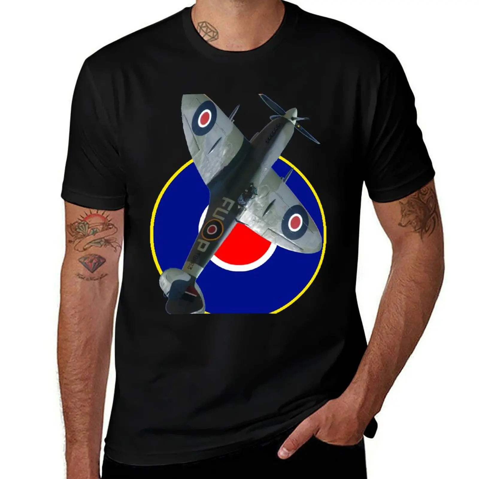 Roundel Series - Spitfire VH-XVI Design T-Shirt Lightweight Casual Summer T-Shirt