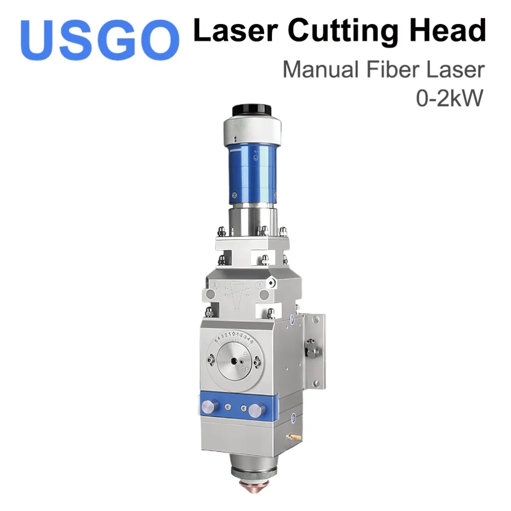 

USGO WSX KC13 Fiber Laser Cutting Head F125/150/200mm Focusing Lens 0-2kw Manual Cutting Head 2000W QBH for Metal Cutting