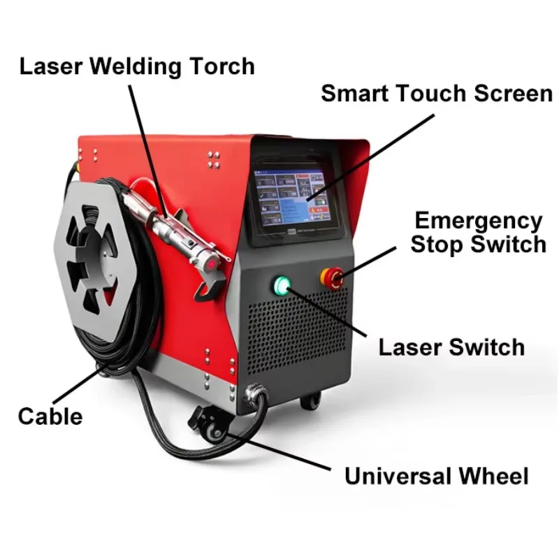 QCW 700W/800W Handheld Portable Fiber Laser Welding Machine New Condition Air Cooled Pulse 1064nm Spot Welders For Metal