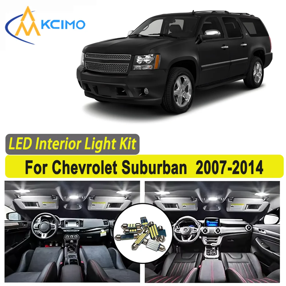 

KCIMO For Chevrolet Suburban 2007 2008 2009 2010 2011 2012 2013 2014 Premium Bright LED Interior Dome Map Trunk Light Kit Car