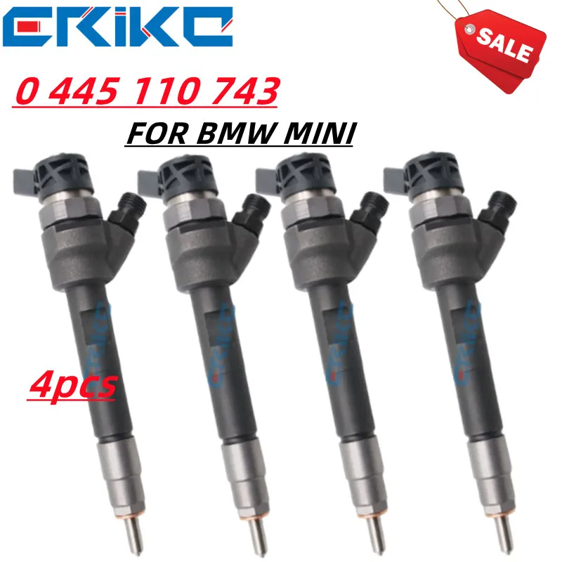 

4PCS 0 445 110 743 Diesel Engine Parts Common Rail Injector 0 445 110 743 0 445 110 712/ 570 For BMW Mini