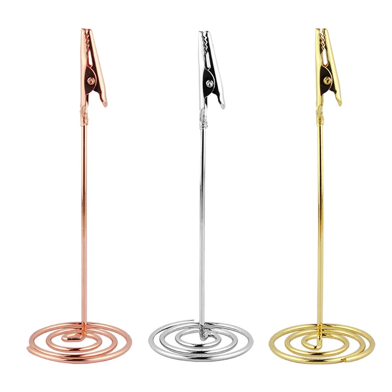 Metal Ferro Nota Jacaré Clipe, Message Folder, Picture Holder, Table Display Stand, Storage Organizer, Paper Card, Picture, Desktop