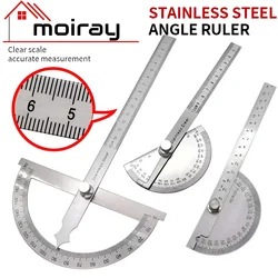 1PC Protractor Angle Ruler Stainless Steel Goniometer Dividing Gauge Angle Ruler 180 Degree Semi Circular Carpenter 14cm