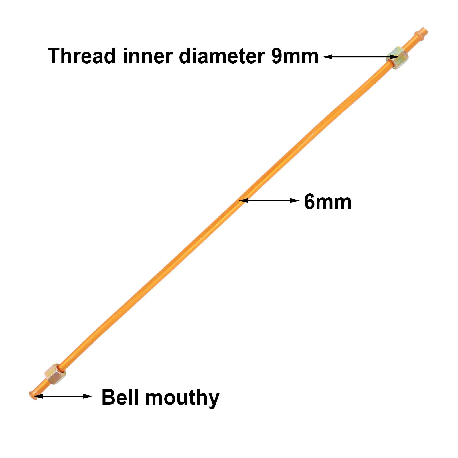 Air Compressor Exhaust Tube G1/8 Hex Nut Punch Mouth 1pc Approx.400mm/15.75\