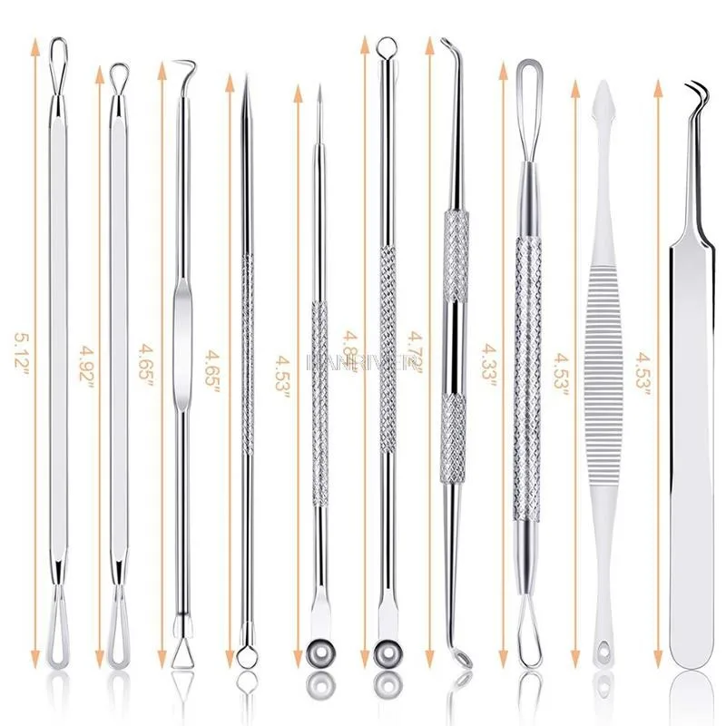 Igły do usuwania zaskórników i trądziku, ekstraktor do czarnych kropli, narzędzia do pielęgnacji skóry ze stali nierdzewnej do usuwania wyprysków.