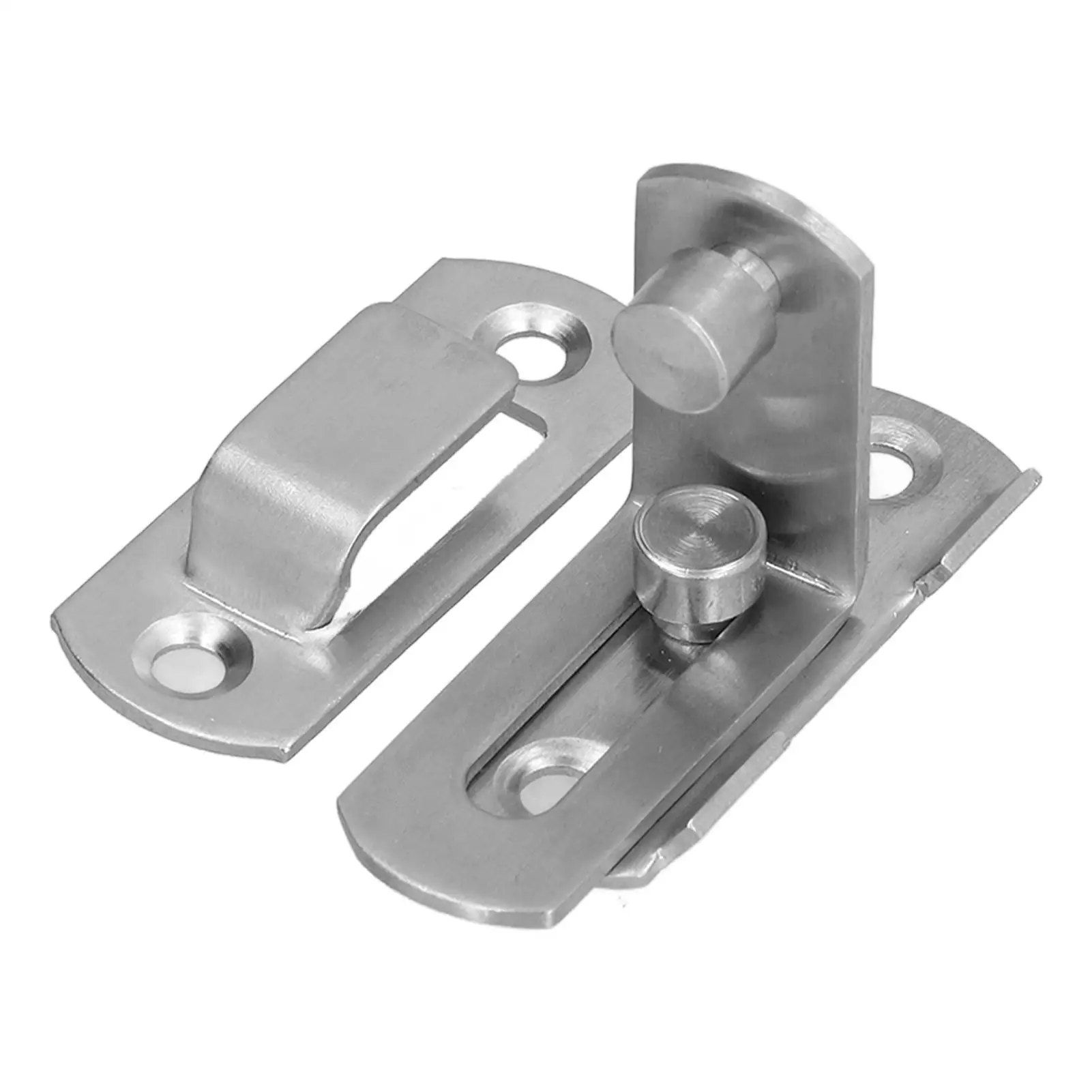 4-Pack Stainless Steel 90° Flip Door Sliding Latches - Silver Buckles for meeting Room & Furniture Hardware