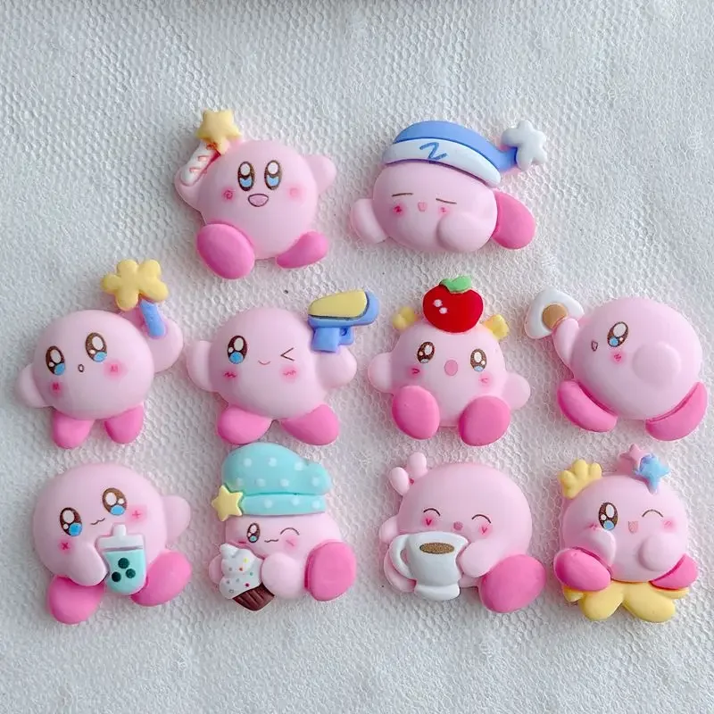 5pcs Cartoon Animals Bandai Coffee Kirby Flatback Resin Charms Crafts Embellishments Diy Cabochons Decoration Accessories