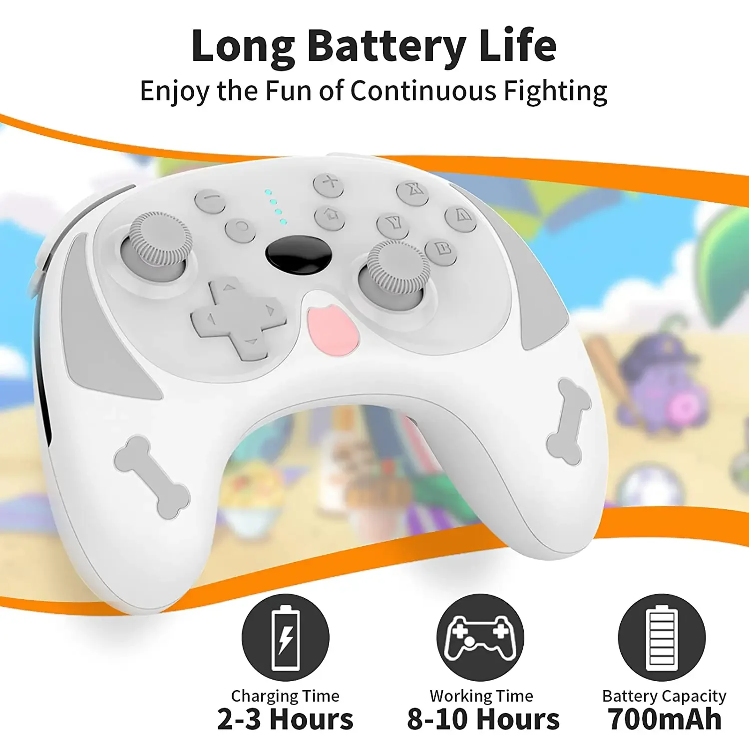 Wireless Pro Game Controller for Nintendo Switch/Switch Lite Puppy Design Replacement Wake-up Function Dual Turbo Vibration