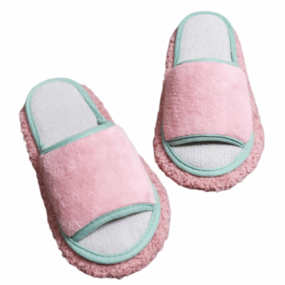 Detachable Microfibre Mop Slippers Washable Creative Floor Mopping Slippers Open Toed Solid Color Tile Cleaning Slippers
