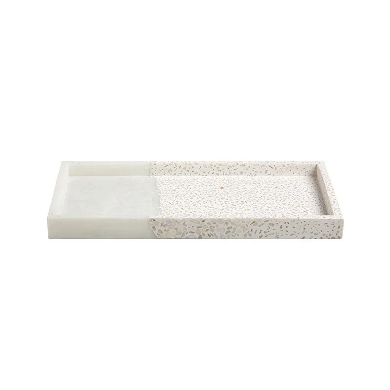 

Minimalist creative resin terrazzo color matching tray coffee table restaurant bar storage ornament