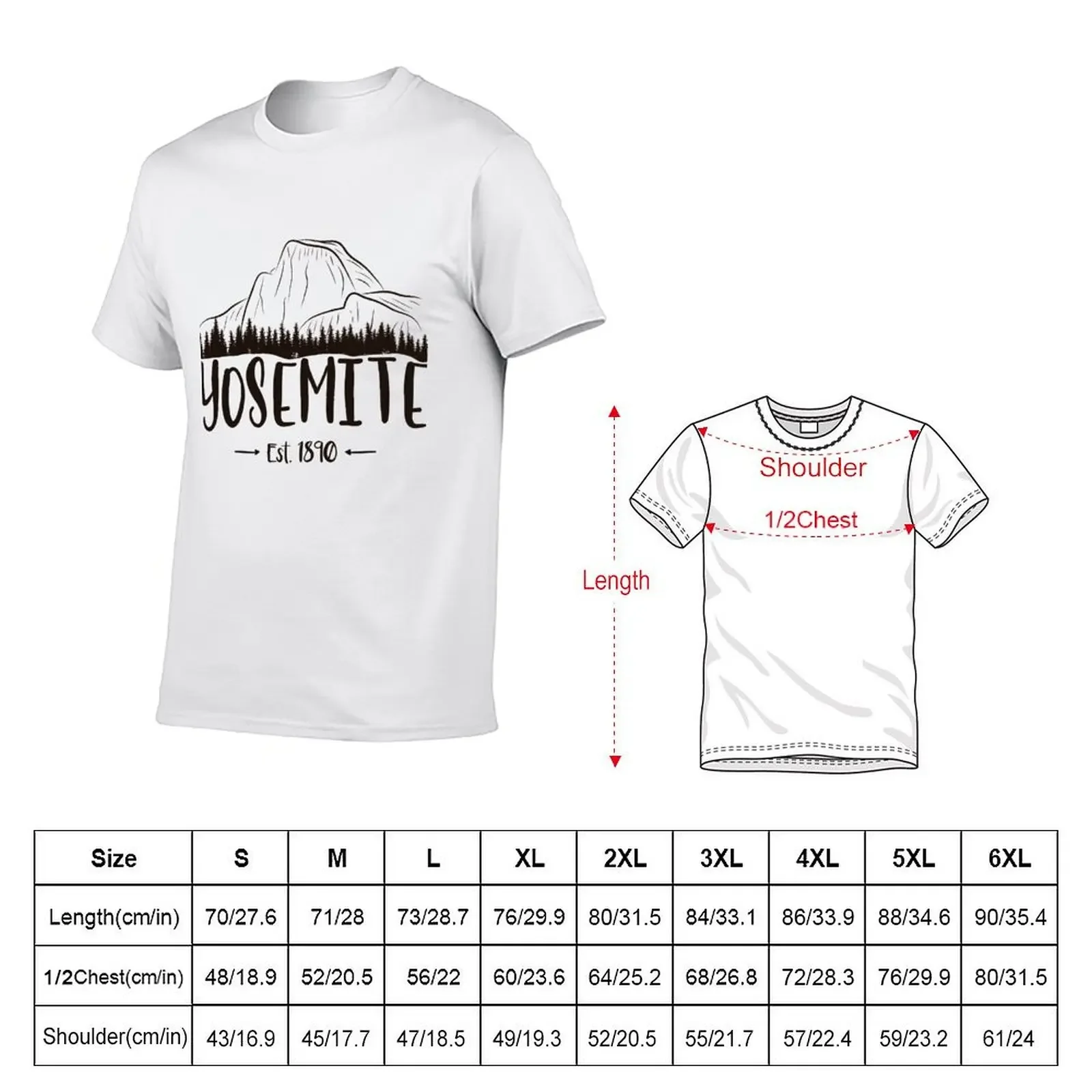 Yosemite National Park California - El Capitan Half Dome 1890 T-Shirt vintage graphic tee boys whites mens graphic t-shirts pack