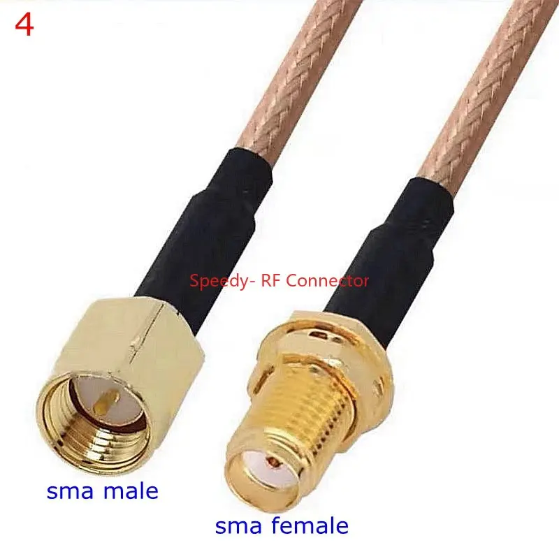 RG316 SMA To SMA Male Female Kit Set Connector RPSMA Male Female To SMA Crimp for Pigtail Jumper Extension Cable RG-316 Low Loss