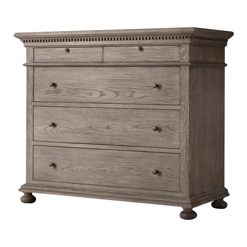 

Solid wooden barrel cabinet living room antique old drawer cabinet oak retro drawer locker custom