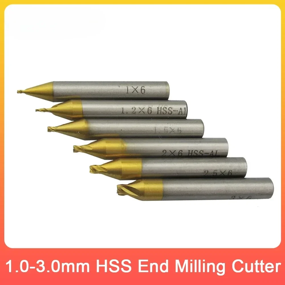 High Quality 1.0-3.0mm HSS Titanium End Milling Cutter Engraving Edge Cutter CNC Bits End Mill for Key Cutting Machine