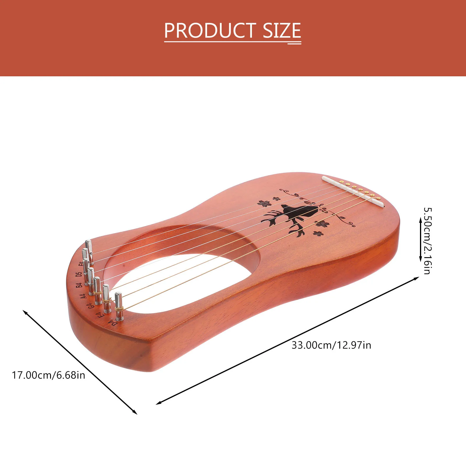 1 مجموعة الرجعية 7 سلسلة قيثارة القيثارة النمط القديم آلة موسيقية مريحة سهلة عقد تحمل سطح أملس وآمن
