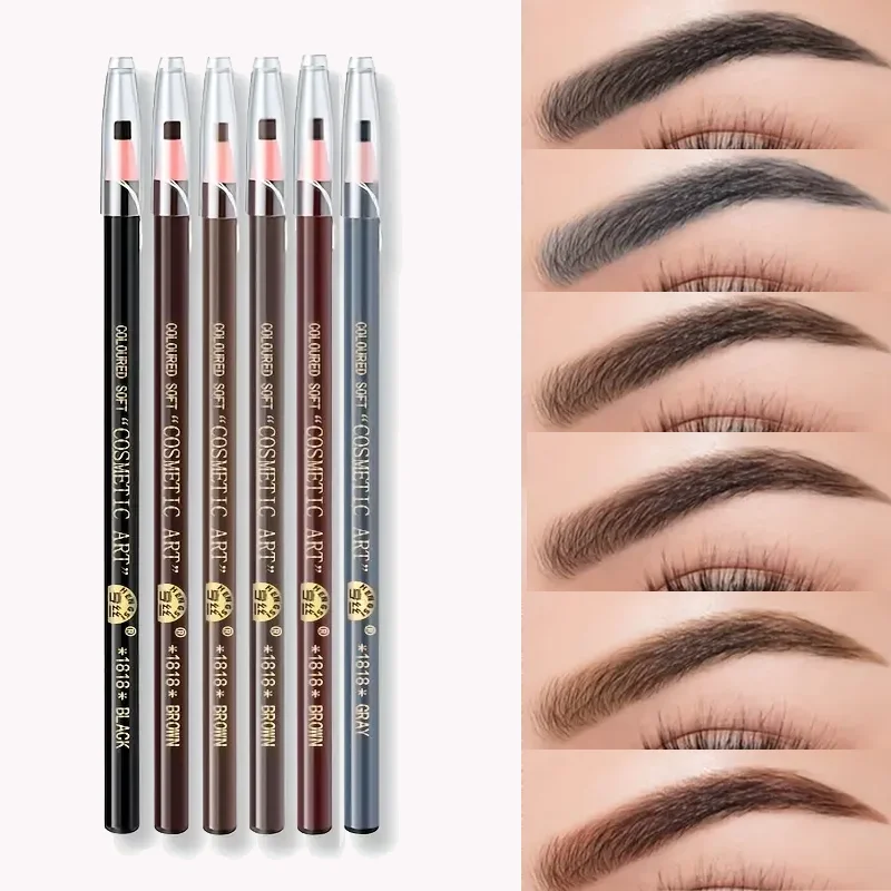 Lápiz de cejas resistente al agua de larga duración con diseño fácil de desgarro, aspecto natural y resistente al sudor: adecuado para todo tipo de piel