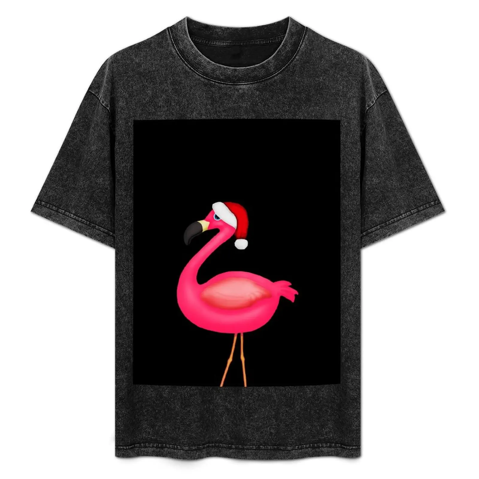 

Pink Flamingo Christmas T-Shirt Lightweight Cooling Short Sleeve Tee