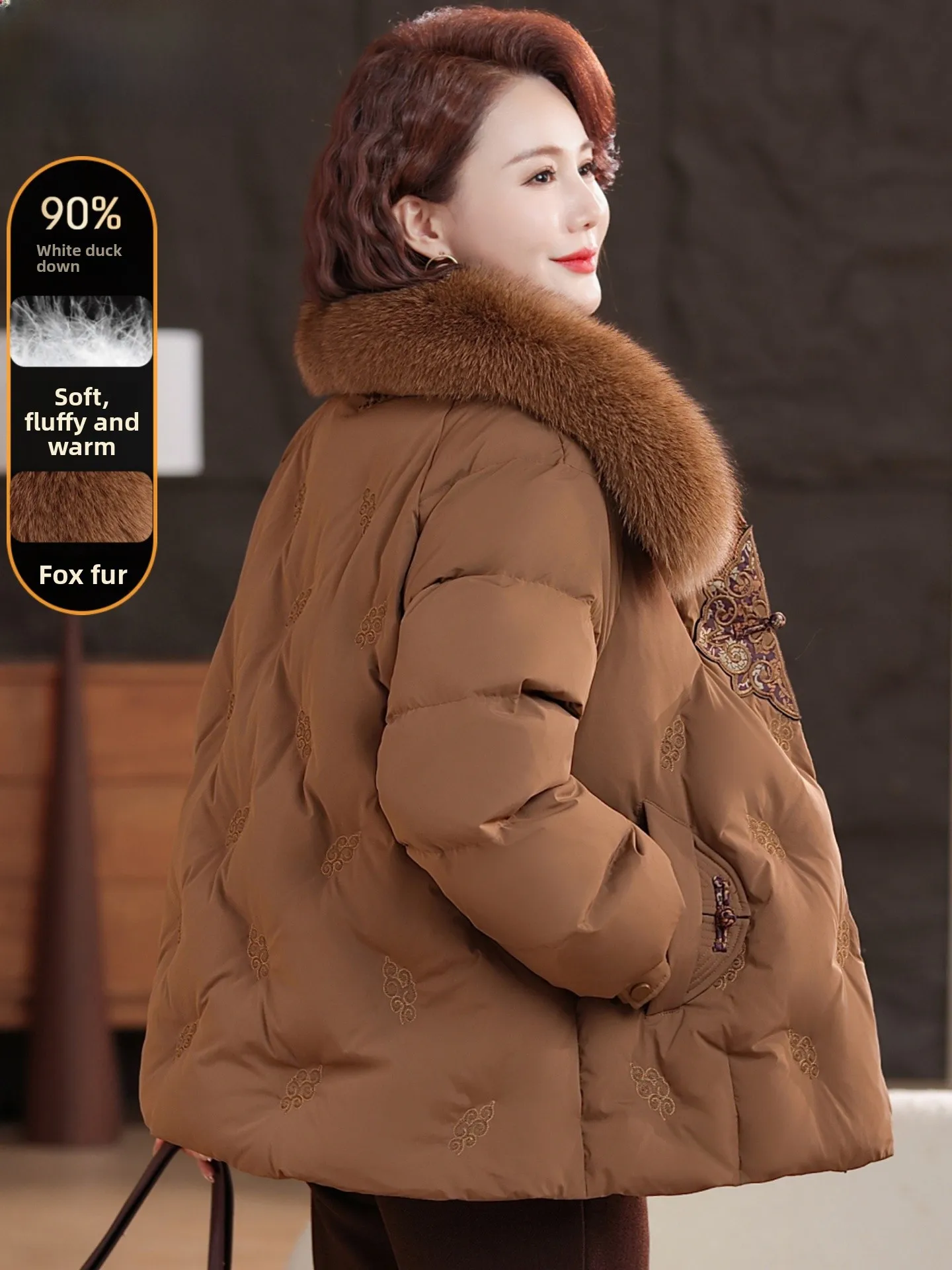 

Утепленное пальто для мам среднего и старшего возраста, женское хлопковое пальто, женская одежда для защиты от холода