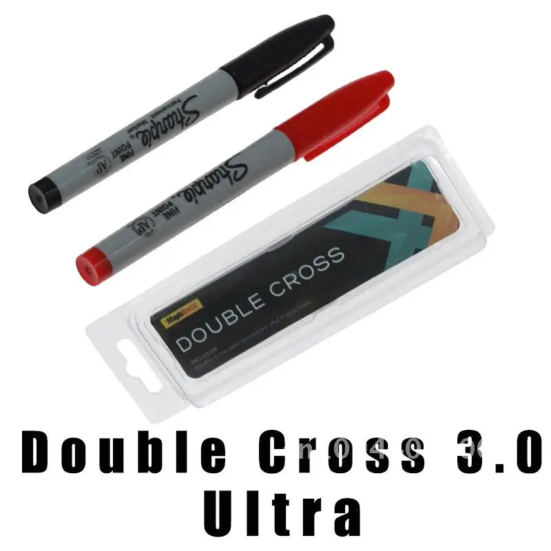 Double Cross 3.0 Ultra Pen by Mark Southworth (1 X + Heart Mentalism Stamper) 1 Close Gimmick Props Up Illusions Tricks Magic