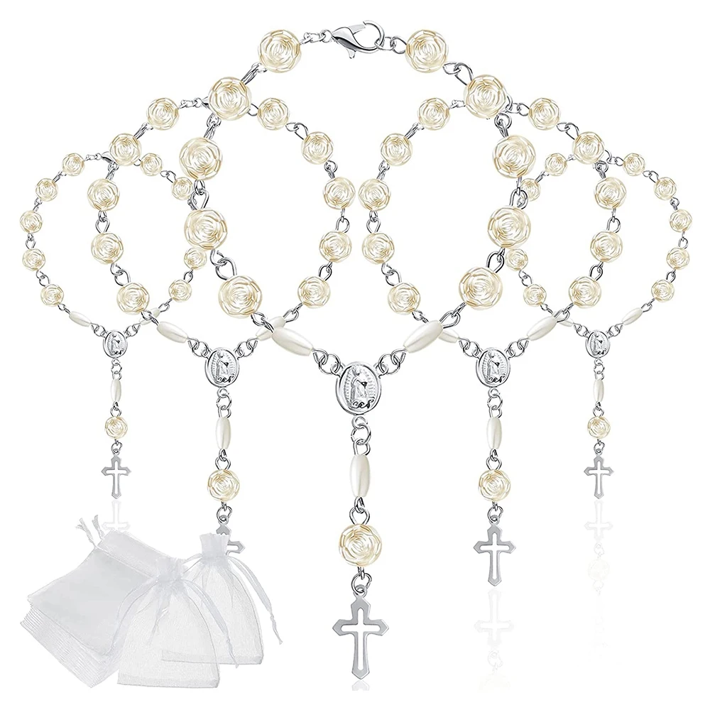 

20Pcs Cross Rosary Christening Baptism Religion Church Event Wedding Boy Girl First 1St Holy Communion Baby Shower B