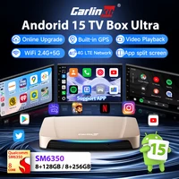 256GB Carlinkit Android 15 inalámbrico CarPlay Android Auto Ai Box adaptador de vídeo GPS soporte Youtube/Netflix TF/SD/tarjeta SIM QCM6350