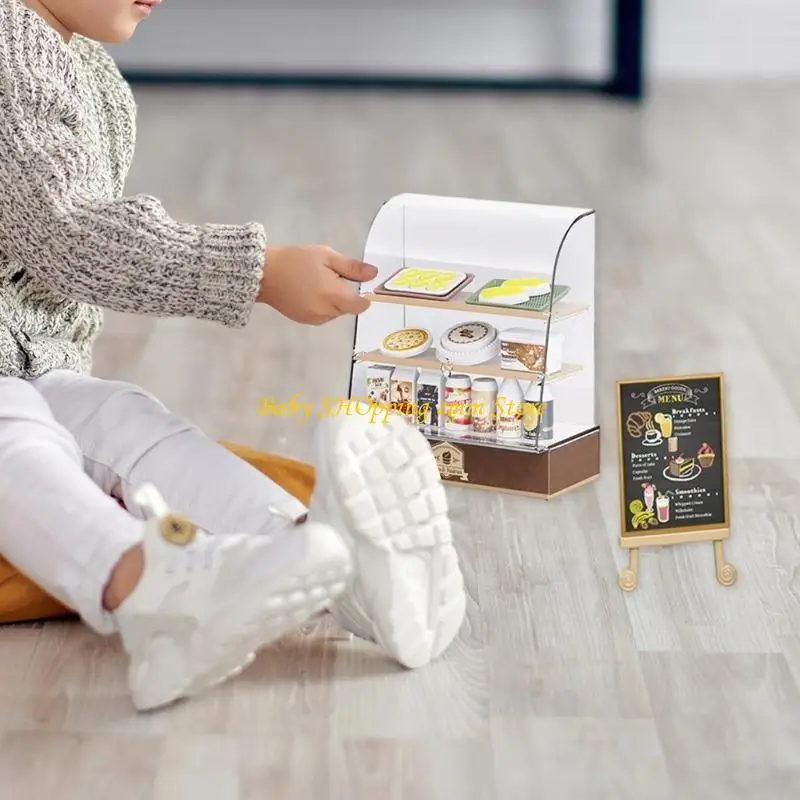 23GD Udawanie gry piekarni kuchenne z miniaturowym deserem figurka do lalki scena scena akcesoria