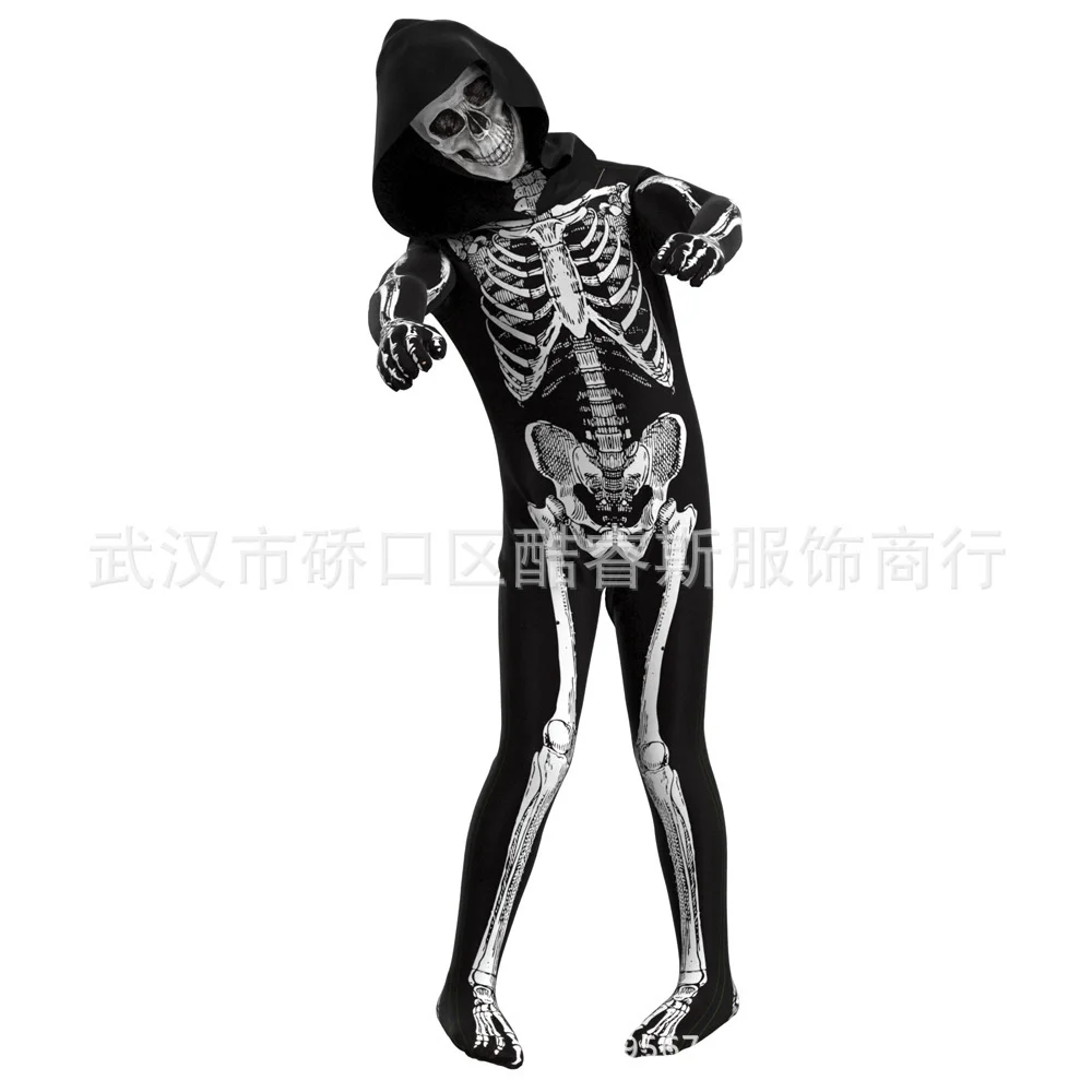 Halloween Skeleton costume, skeleton costume, ghost costume, scary, scary, children, women and men