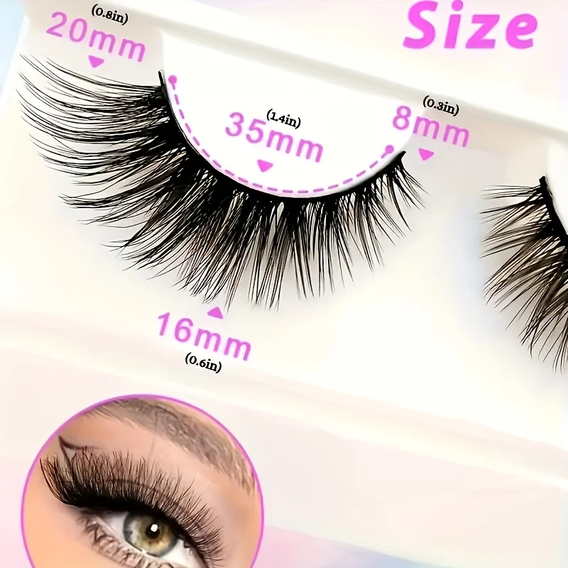 5 pairs of black stem long tube cat eye eyelashes, natural appearance, soft curl up, peak expansion, comic style, dramatic eyela