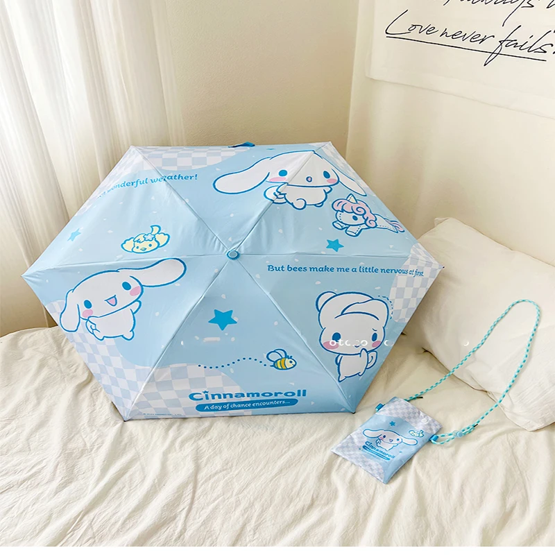 

Miniso Sanrio Yugui Dog Handbag Mini 50% Sun Umbrella Women's Small Ultra-Light Portable Cute Sun Protection Parasol