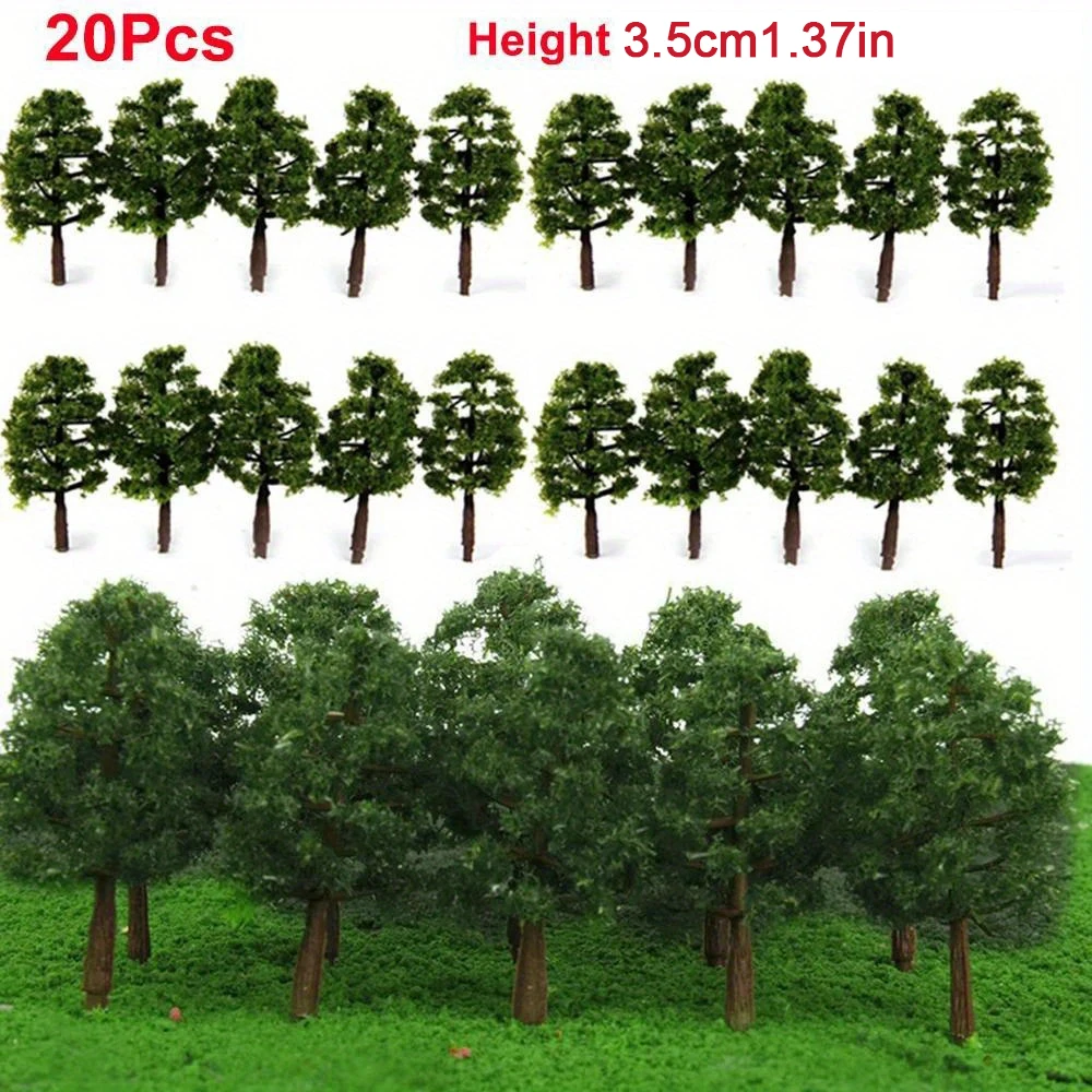 

20Pcs Mini Model Trees Micro Landscape Decor Train Layout Accessories DIY Plastic Model Scenery Railroad Decoration Miniatures