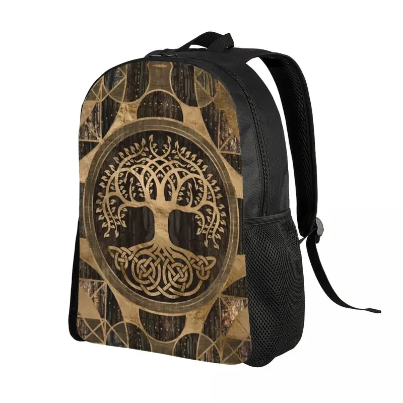 Árvore da Vida Yggdrasil Mochila de viagem para homens e mulheres, mochila para laptop escolar, viking nórdica, mochila para estudante universitário