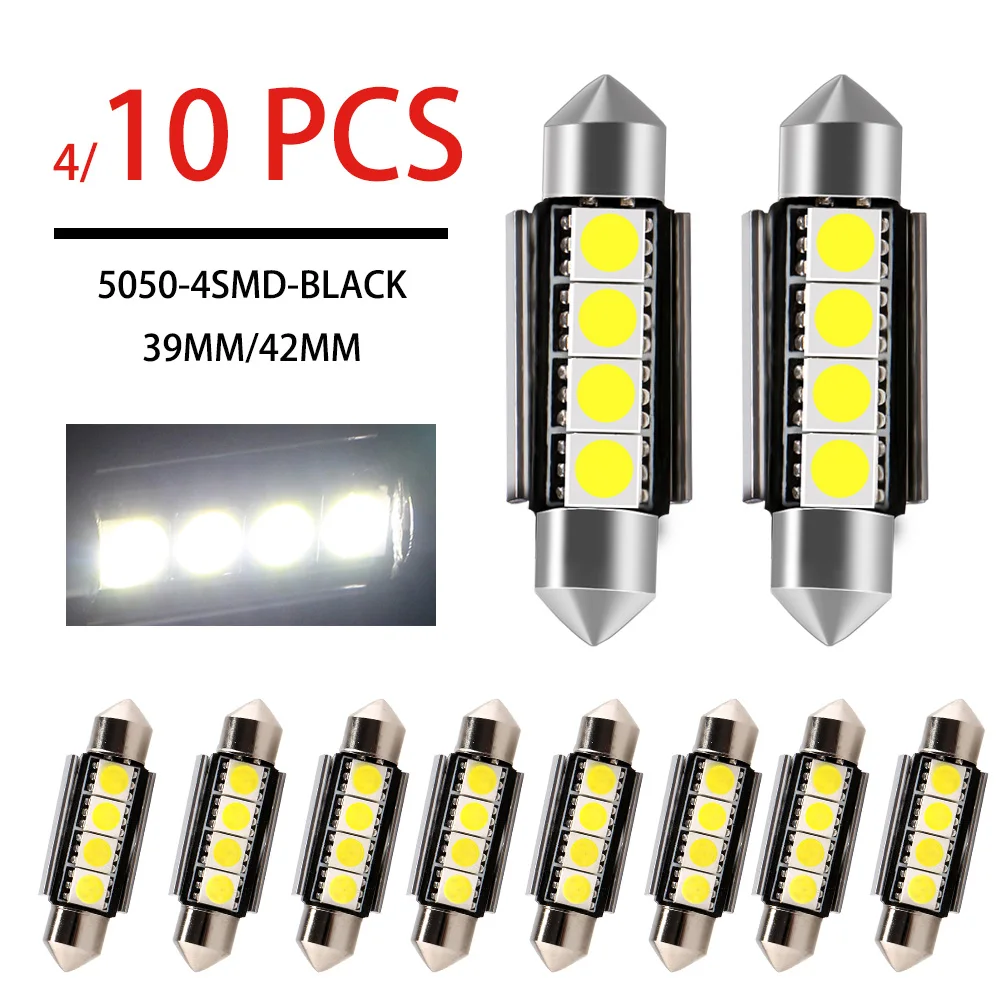 12V 39mm 42mm 4SMD 5050 LED White Blue Dome Festoon Car Light CANBUS Error Free C5W LED Lamp auto Bulb interior light
