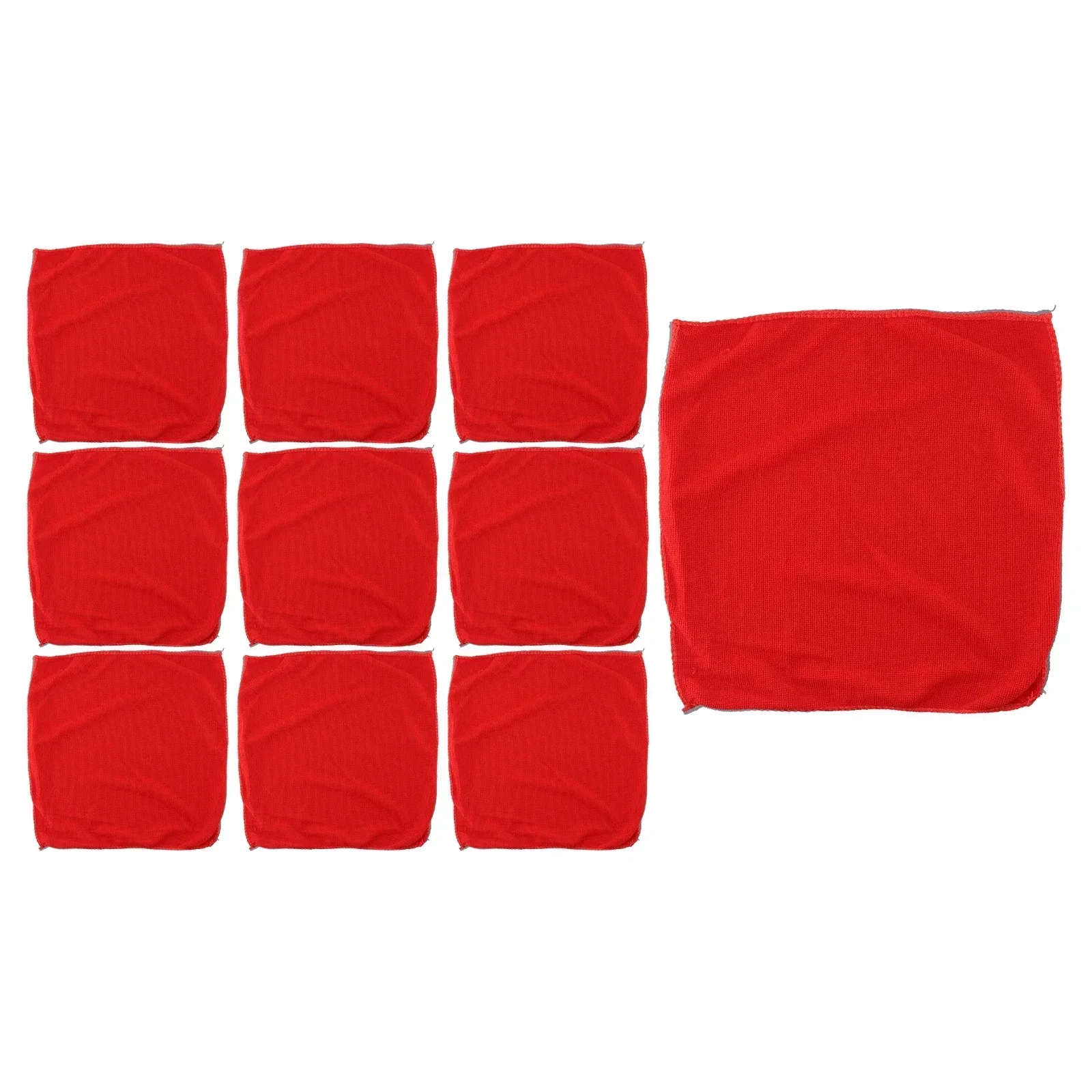 Cloth Towels Aseptic workshop Bathroom Car Cleaning Polyester Red Reusable Shower 10Pcs Washable Aseptic Workshop