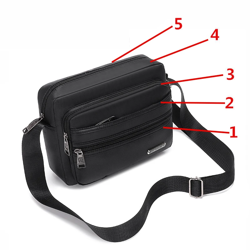 Men Bag Single Shoulder Male Waterproof Anti-scratches Small Nylon Satchel Over the Messenger Crossbody Handbag Mini