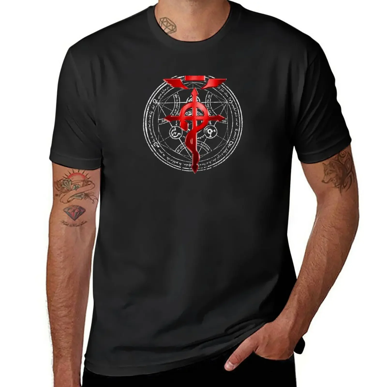 Fullmetal Alchemist Transmutation Symbol T-Shirt vintage clothes Short sleeve tee summer tops black t-shirts for men