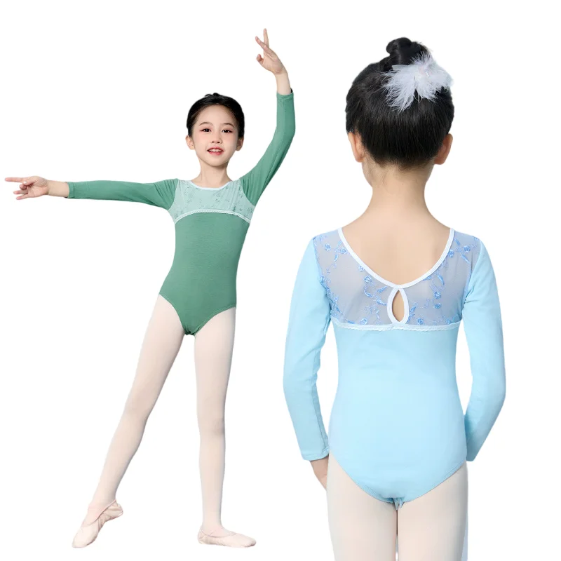 

Lace Cap Dance Leotard for Ballet Long Sleeve Toddler Big Little Girls Gymnastics Dancewear Ballerina Outfit Elegant Top Elegant