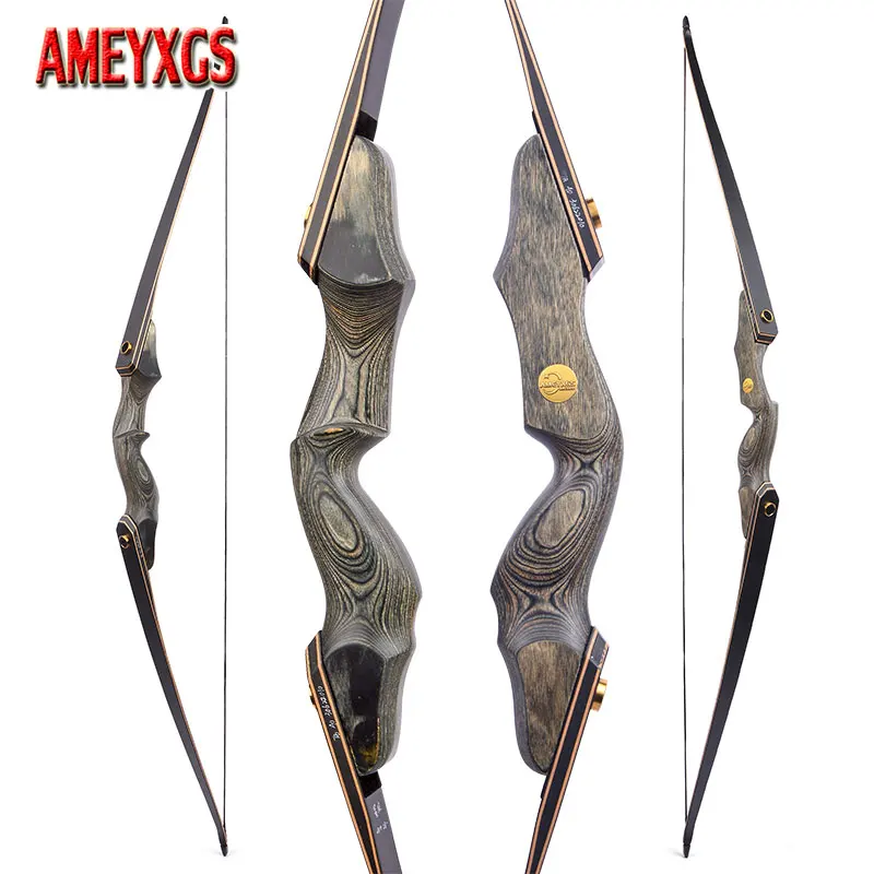 

60 Inch Longbow 25/30/35/40/45/50lbs Archery Hunting Bow 15" Tech Wood Riser Takedown Split Bow Right Hand Shooting Target