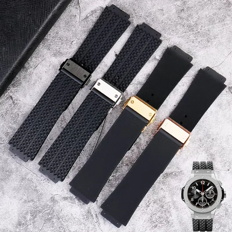 Rubber Watchband For HUBLOT BIG BANG Silicone Waterproof sweat-proof Men Watch Strap Bracelet Chain 26mm-19mm watch accessories