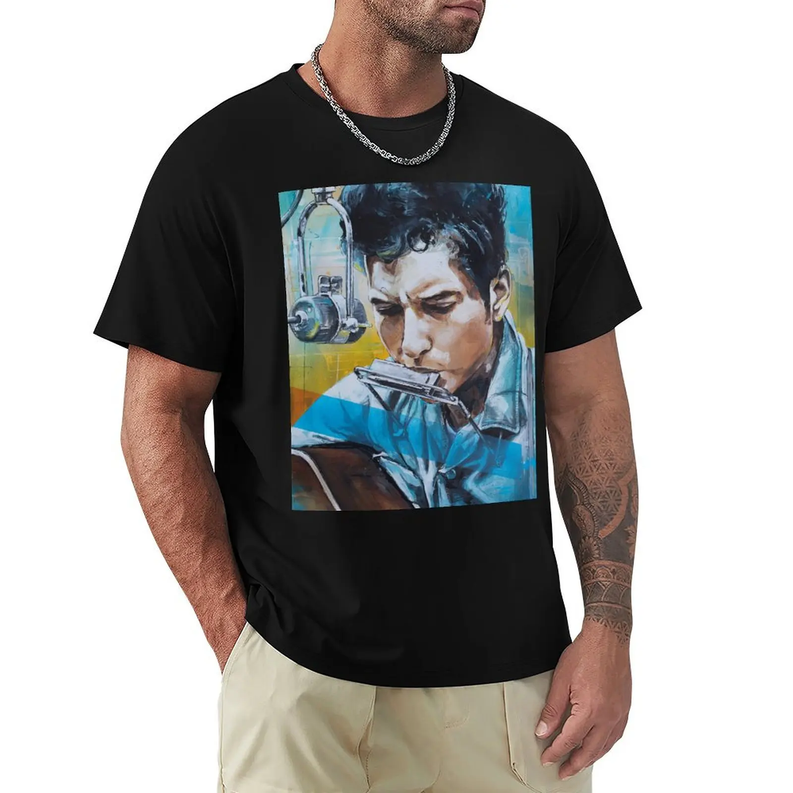Camiseta con estampado de Robert Zimmerman, camiseta informal de manga corta a la moda