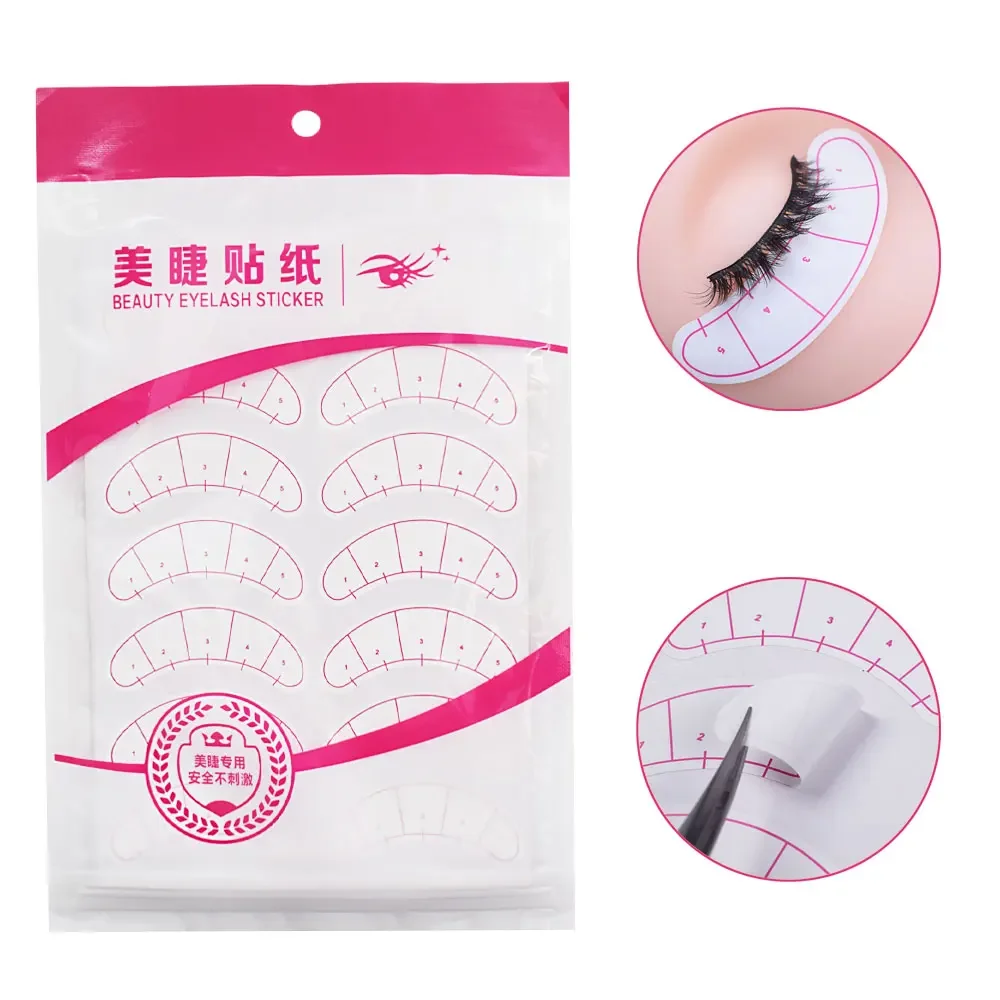Gros Extension pratique conseils pour les yeux autocollant enveloppes outils de maquillage coussinets pour les yeux patchs en papier 3D cils sous les coussinets pour les yeux cils cils
