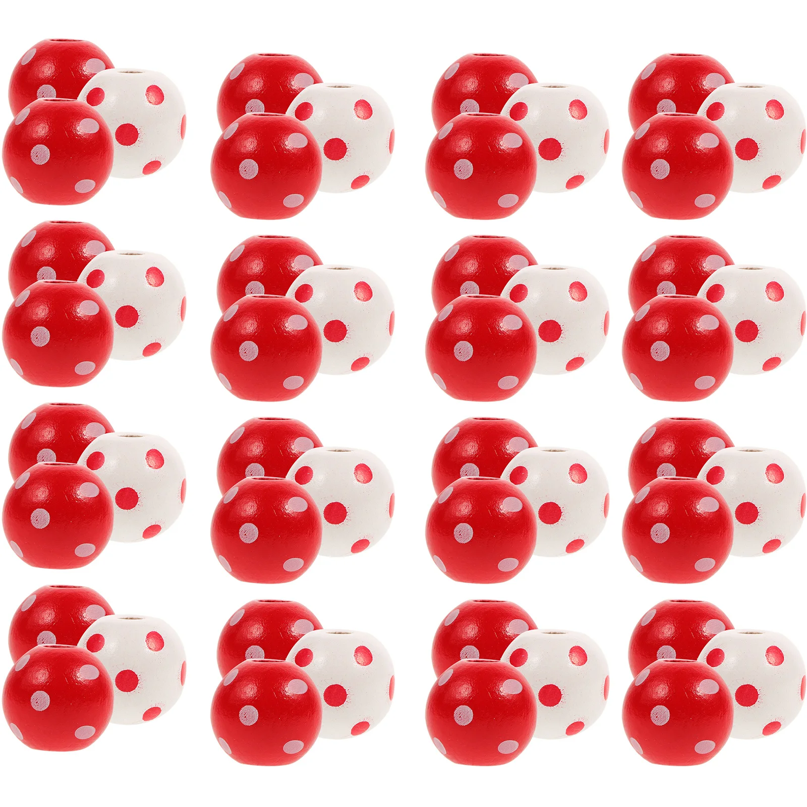 

100 Pcs Wood Bead Jewelry Accessories Elegant Beads Wooden Red Multi-purpose Crafts Making Cotb Pattern Decor DIY